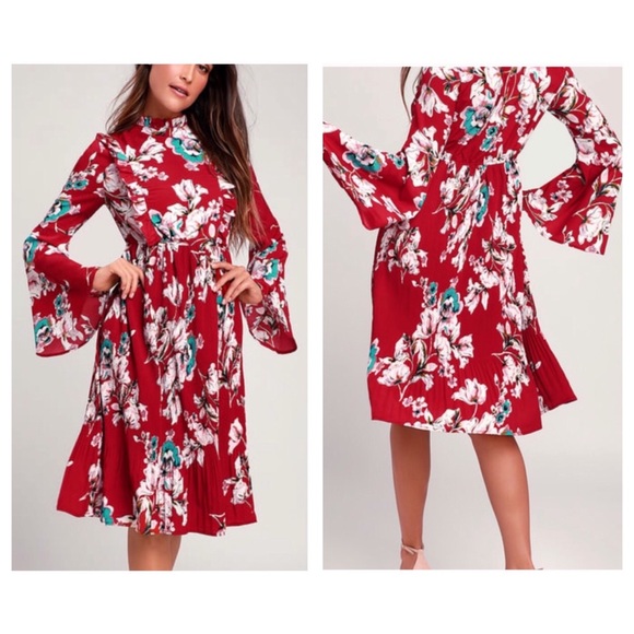 Lulus Dresses & Skirts - Lulu’s Garden Glory Floral Midi Dress Size Medium